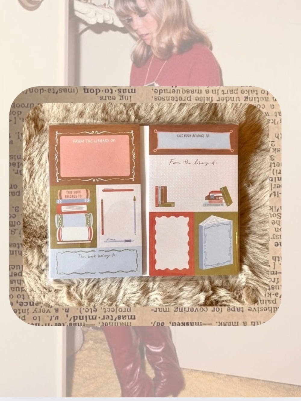(labels) 🏷️🎉🆕 customizable library theme book lovers sticky note book set